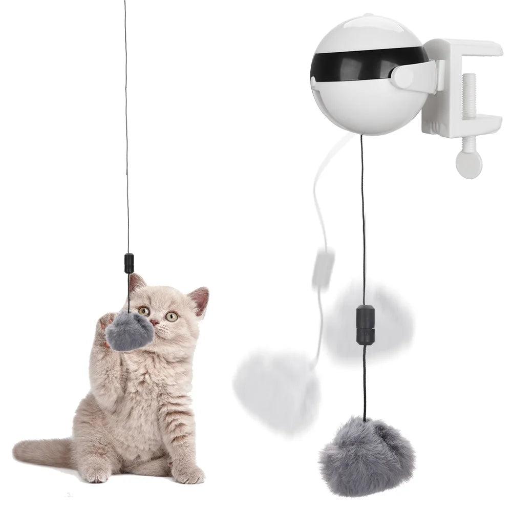 Pet Supply Electric Automatic Lifting Plush Ball Interactive Cat Toy Puzzle Smart Pet Cat Ball Teaser Toys