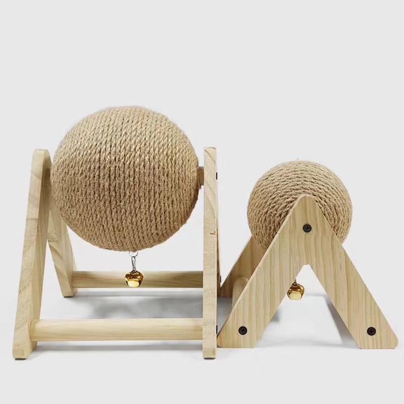 Natural Sisal Small Pet Cat Rabbit Scratching Ball Toy Durable Interactive Play for Claw Trimming Small Pets Enrichment Toy New