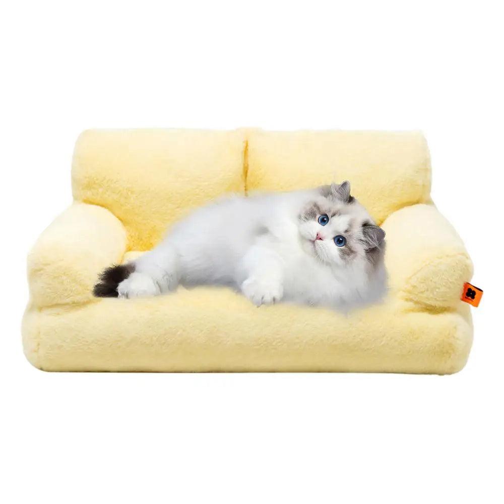 Cat Couch Bed Washable Pet Sofa Warm Cat Bed Plush Puppy Bed Small Dog Sofa With Anti-Slip Bottom Pet Bed For Small Medium Dogs