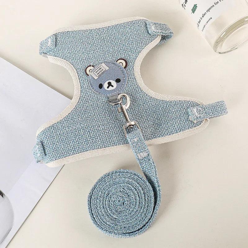 Newest Cute Rabbit Harness and Leash Set Bunny Pet Accessories Vest Harnesses Rabbit Leashes for Outdoor Walking Pets Supplies