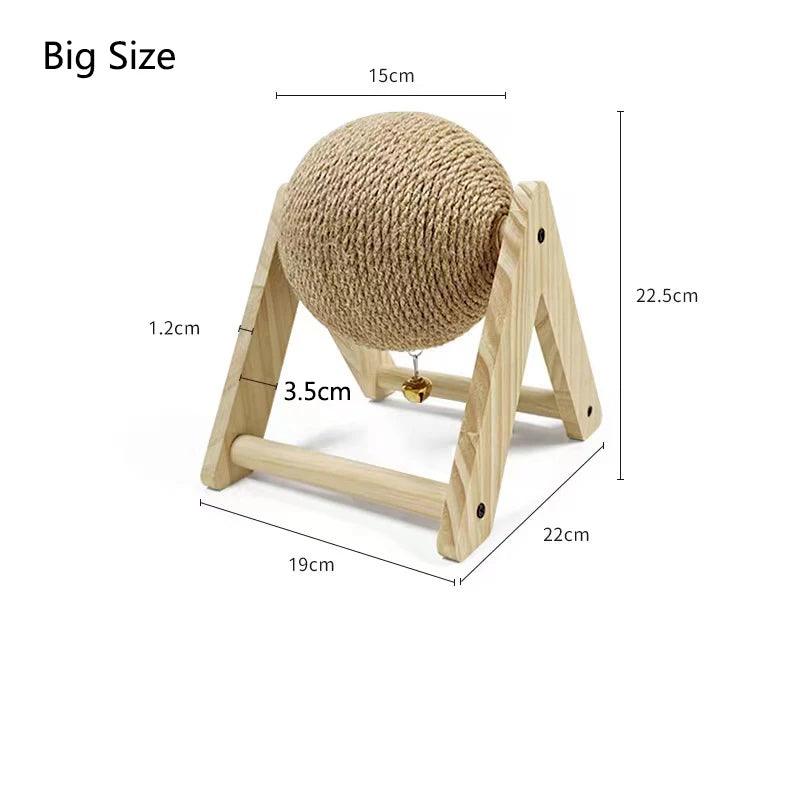 Natural Sisal Small Pet Cat Rabbit Scratching Ball Toy Durable Interactive Play for Claw Trimming Small Pets Enrichment Toy New