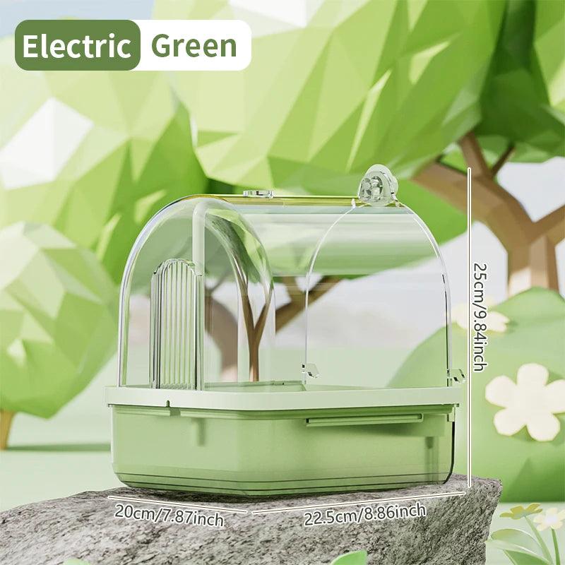 Clear Hanging Bird Bath Automatic Water Circulation Bath Shower For Bird Easy to clean Space Saving Design Bird Cage Accessory