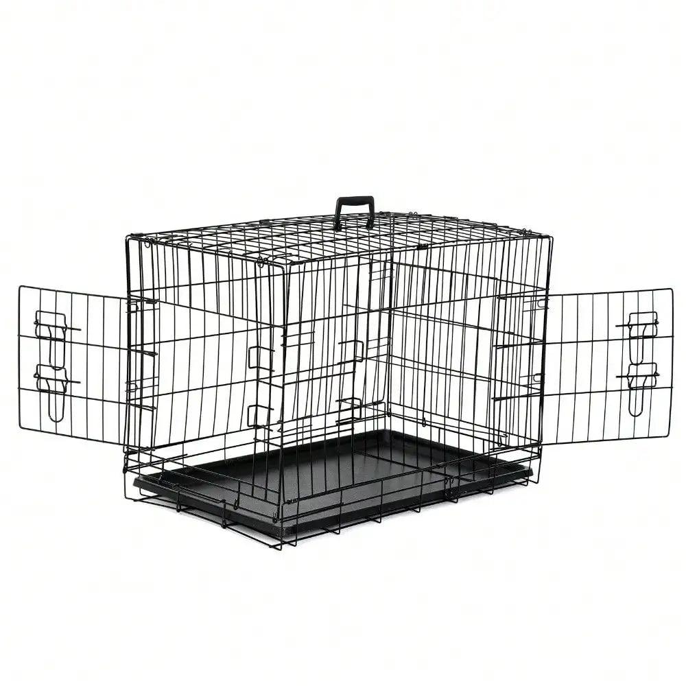 Dog Cage 30"Pet Kennel Cat Rabbit Folding Steel Crate Animal Playpen Wire Metal