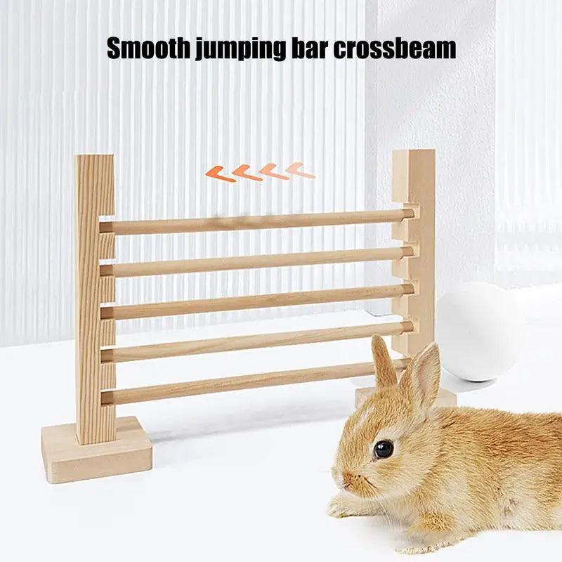 Rabbit Jump Bar Training Games Bunny Toy Interactive Rabbit Exercise Obstacle Jump Hurdle Bar Rabbit Running Height Adjustable