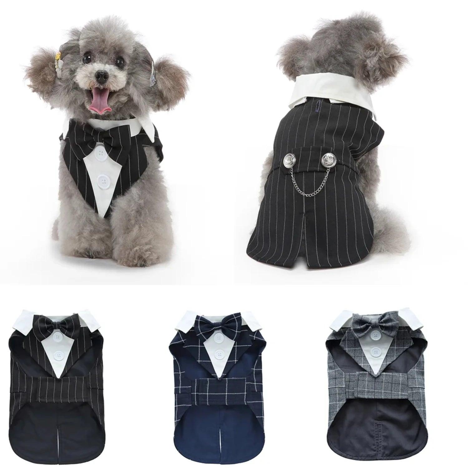 Christmas Dog Costume Dog Halloween Apparel Dog Wedding Outfit Clothes Wedding Shirt Clothes Formal Tuxedo  Teddy Bulldog