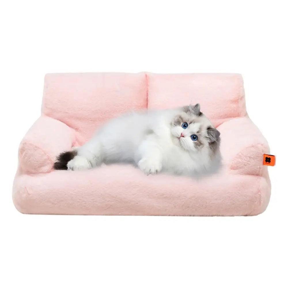 Cat Couch Bed Washable Pet Sofa Warm Cat Bed Plush Puppy Bed Small Dog Sofa With Anti-Slip Bottom Pet Bed For Small Medium Dogs