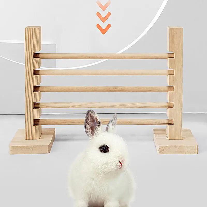 Rabbit Jump Bar Training Games Bunny Toy Interactive Rabbit Exercise Obstacle Jump Hurdle Bar Rabbit Running Height Adjustable