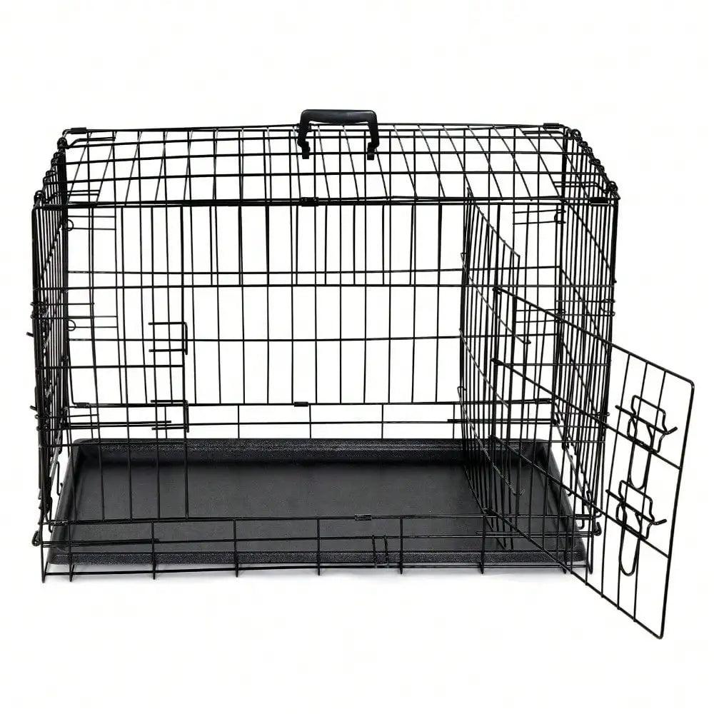 Dog Cage 30"Pet Kennel Cat Rabbit Folding Steel Crate Animal Playpen Wire Metal