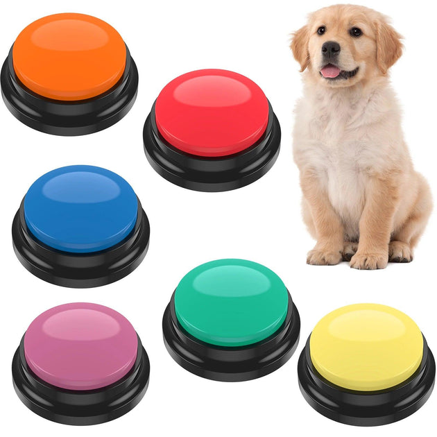 6 Color Voice Recording Button Dog Cat Buttons Talk Training for Communication Pet Training Buzzer 30 Second Record and Playback