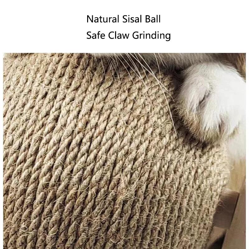 Natural Sisal Small Pet Cat Rabbit Scratching Ball Toy Durable Interactive Play for Claw Trimming Small Pets Enrichment Toy New