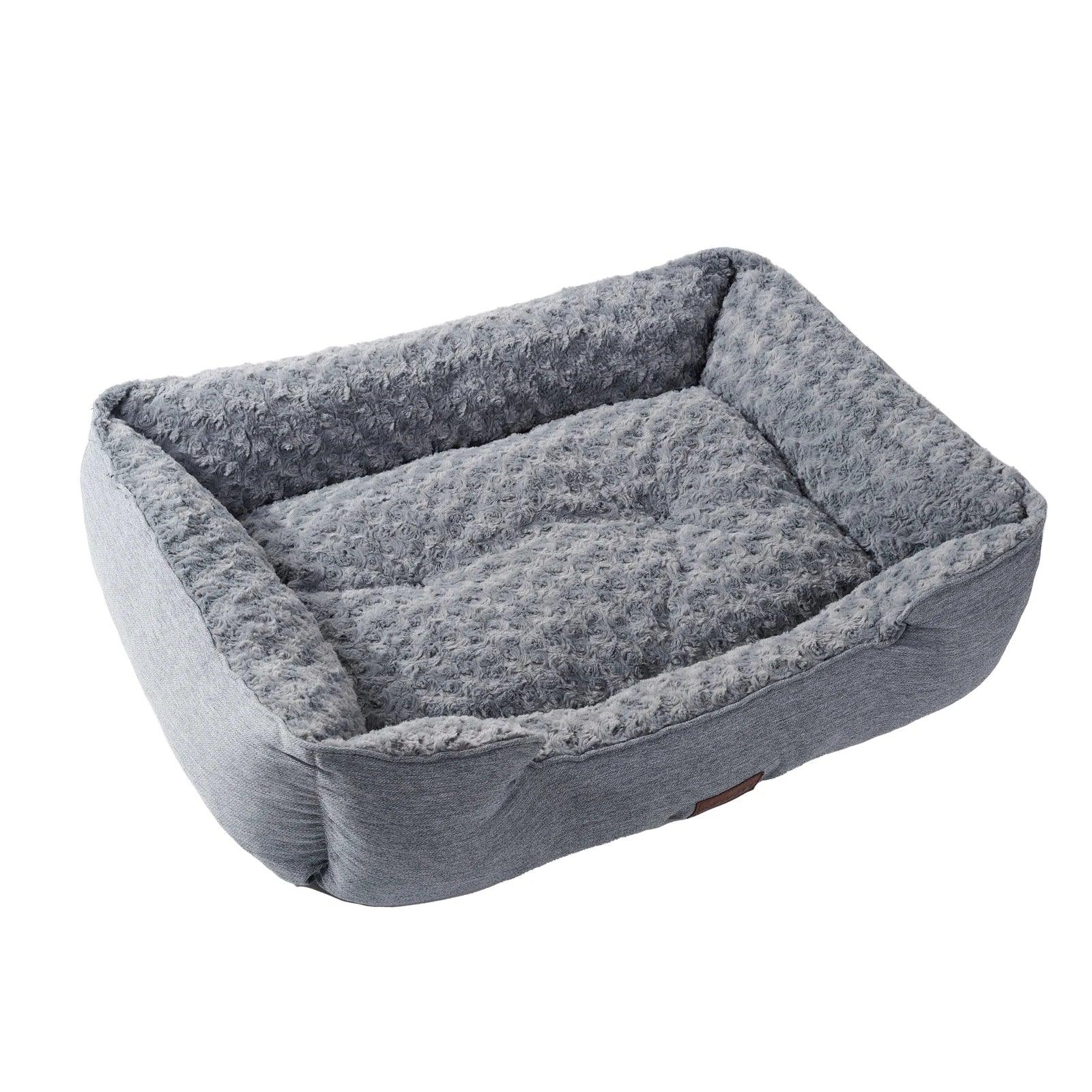 Dog Bed for Large Medium Small Dogs Thickened Filled Rectangle Dog Bed Orthopedic Calming Down Deep Sleeping Dog Sofa Bed