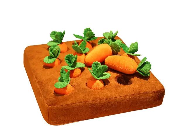 Carrots Enrichment Dog Puzzle Toys,Hide and Seek Carrot Farm Dog Toys,Fun Carrot Patch Dog Snuffle Toy with Non-Slip Bottom