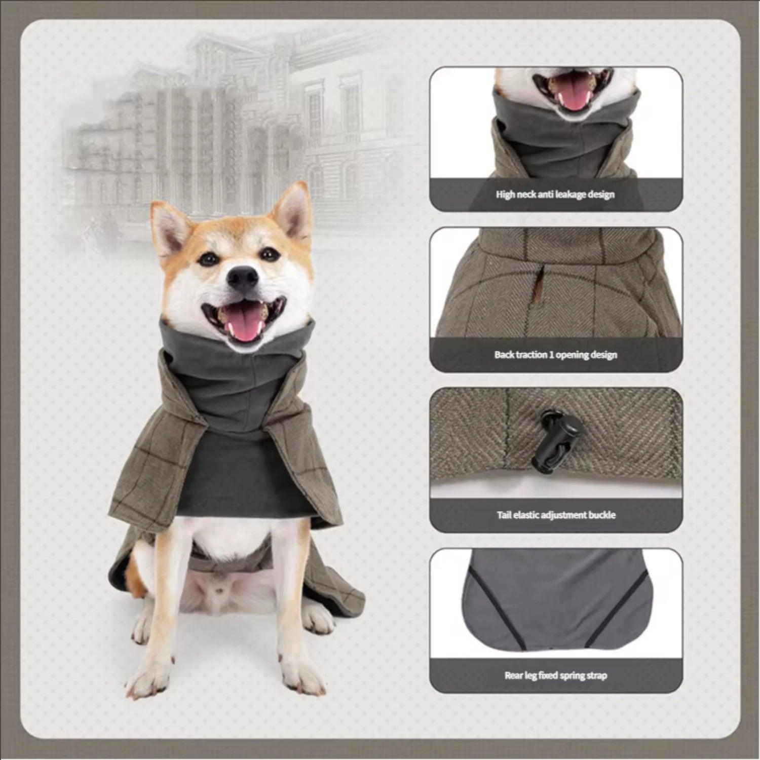 Design Luxury Jacket Waterproof Adjustable British style pet dog suit vest