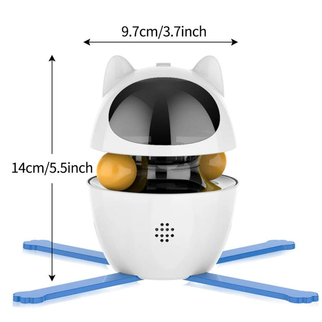 4-in-1 Cat Toys Indoor Electric Interactive Toys with Ball and Feather Automatic Chasing Exercising Laser Toy USB Rechargeable