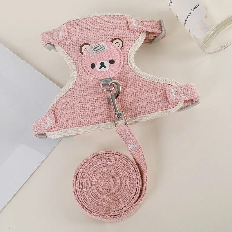 Newest Cute Rabbit Harness and Leash Set Bunny Pet Accessories Vest Harnesses Rabbit Leashes for Outdoor Walking Pets Supplies