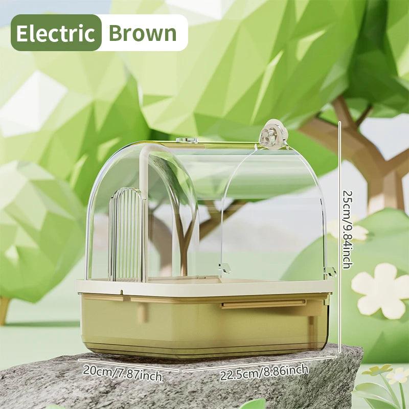 Clear Hanging Bird Bath Automatic Water Circulation Bath Shower For Bird Easy to clean Space Saving Design Bird Cage Accessory