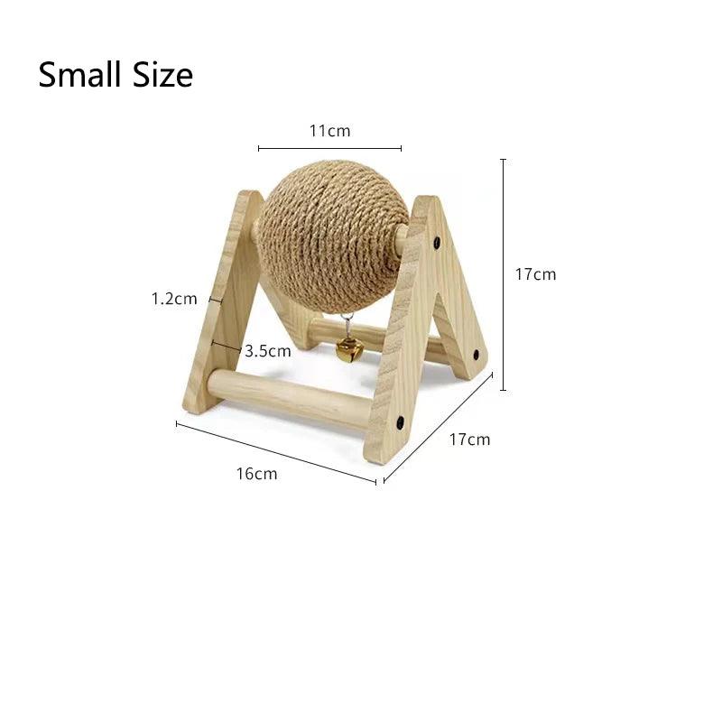 Natural Sisal Small Pet Cat Rabbit Scratching Ball Toy Durable Interactive Play for Claw Trimming Small Pets Enrichment Toy New