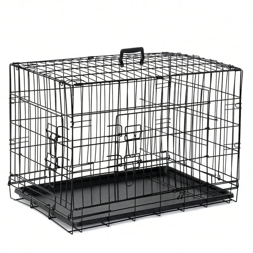 Dog Cage 30"Pet Kennel Cat Rabbit Folding Steel Crate Animal Playpen Wire Metal